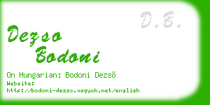 dezso bodoni business card
