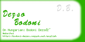dezso bodoni business card
